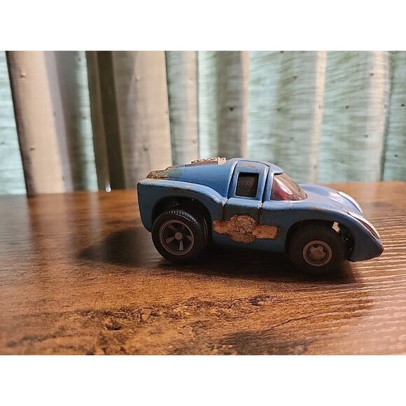 Vintage Tonka Friction Coyote Ferrari Blue Pressed Steel Car #6 - Japan Porsche - Picture 4 of 9